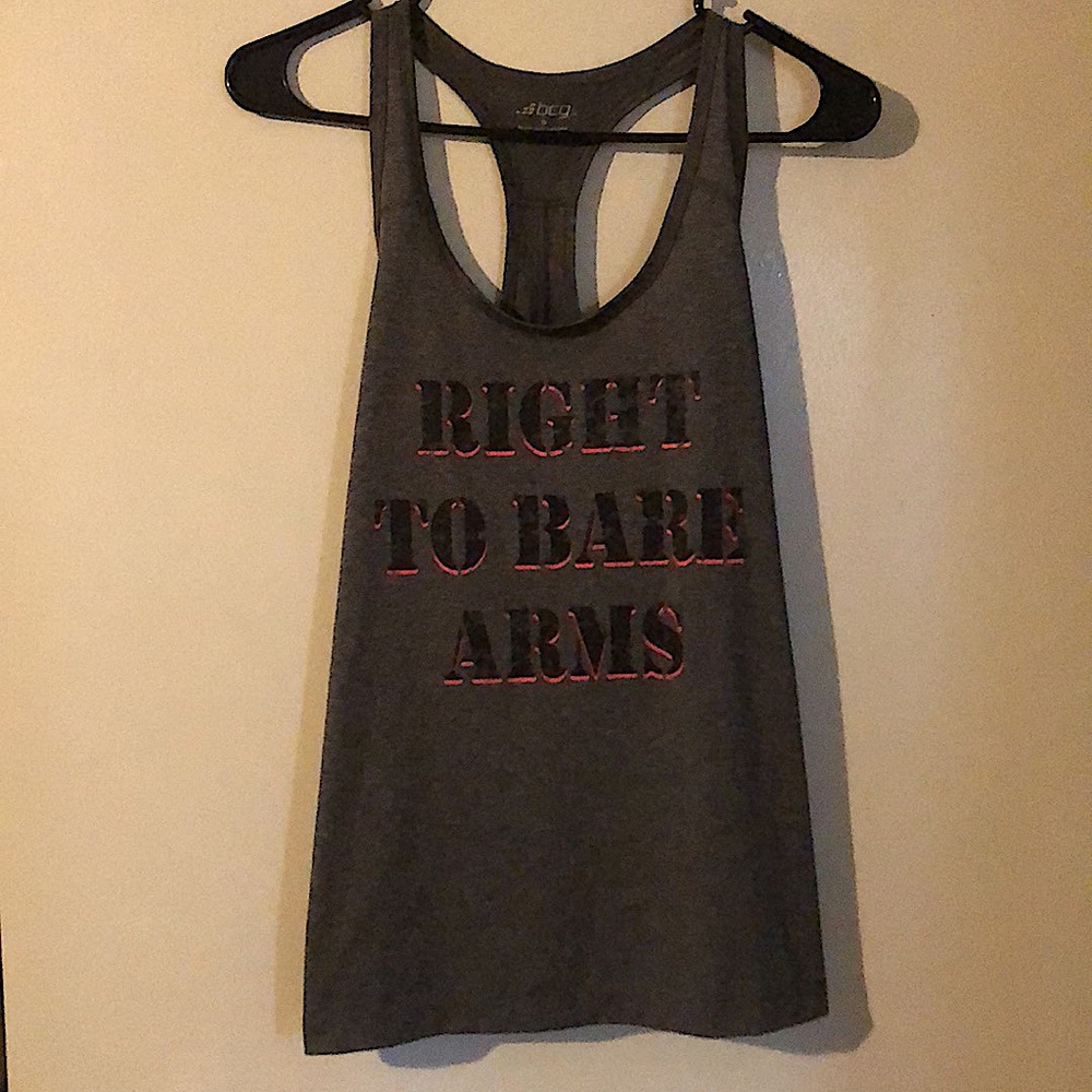 bcg Size Small Gray Razor Back Tank - Picture 2 of 3